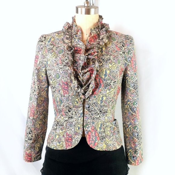 Isabel Marant Jackets & Blazers - Etoile Isabel Marant Dark Floral Ruffle Top Jacket